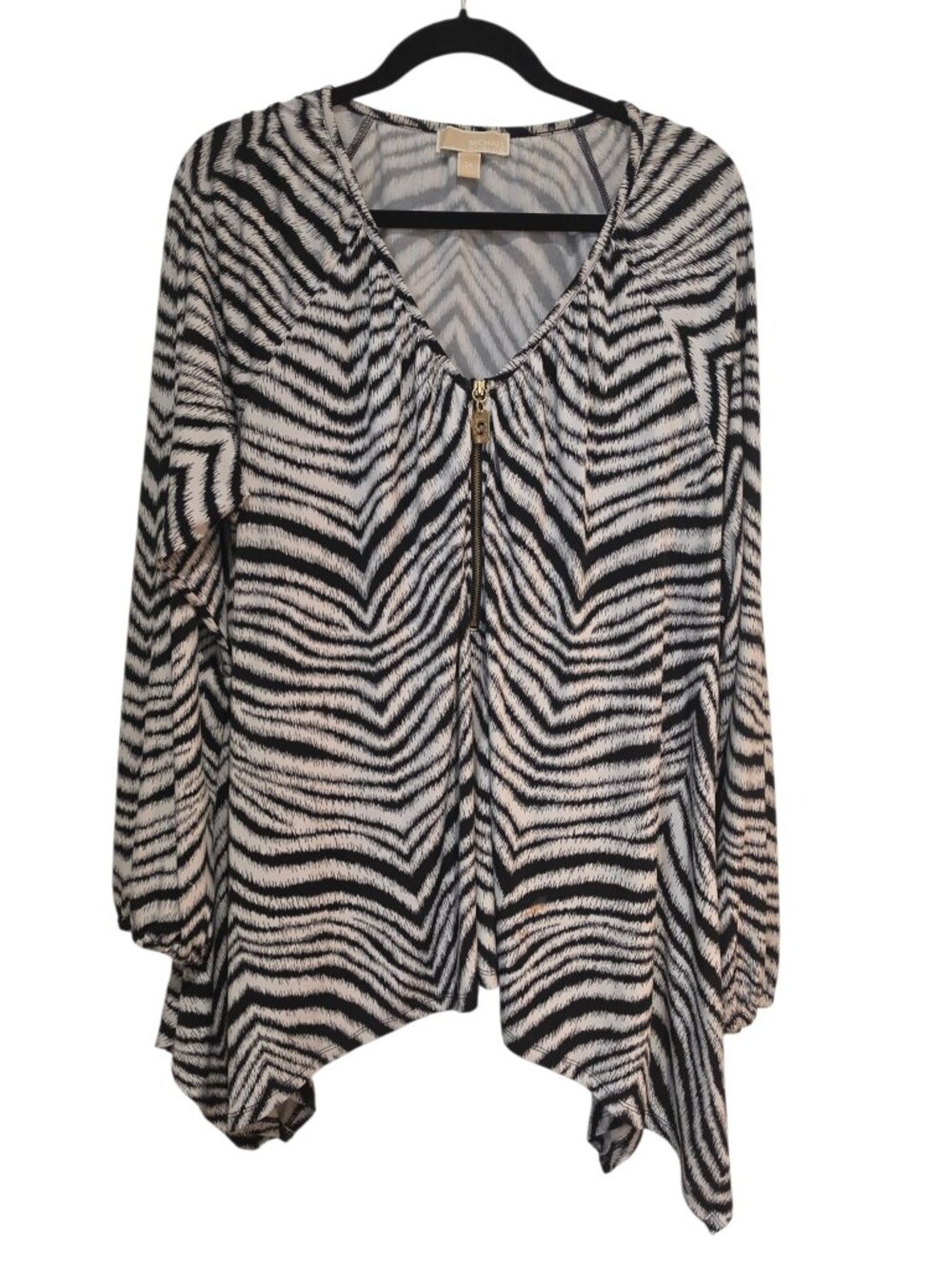 Michael Kors Animal Print Zebra Black and White Fabulous Top Size 2 X